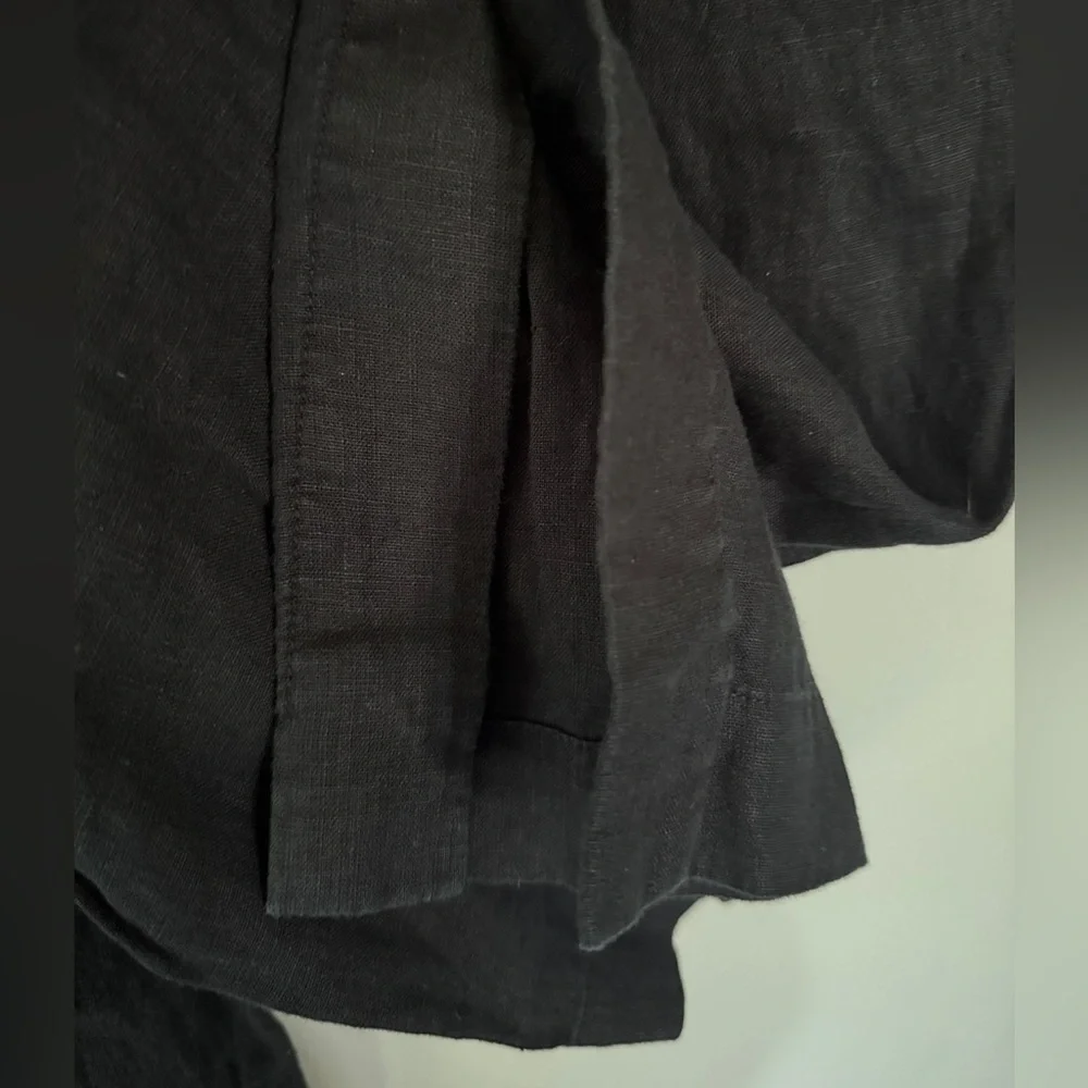 Athleta Cabo Linen Wide Leg Pants Women's Classic Black Wide-Leg Pants - Picture 3 of 6